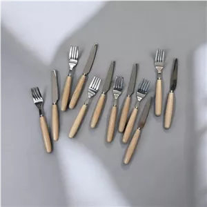 کارد و چنگال دسته بامبو 12 عددی