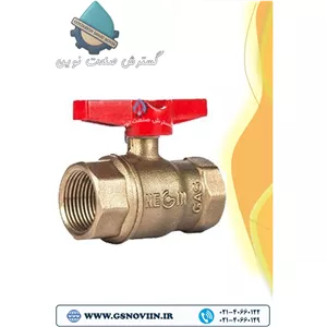 شیر گازی برنجی دسته خروسکی دنده ای نگین شیر مدل N103