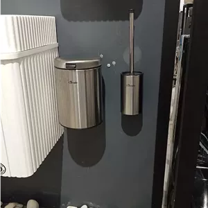 سطل و برس دیواری استیل (سرکوله)