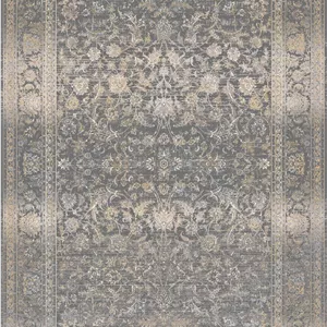 زیر سفره ای مخمل طرح افشان سنتی دو لایه خاکستری بژ فرمهر کد tbt-f13033