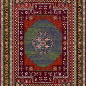 زیر سفره ای مخمل پورشه طرح سنتی چند رنگ فرمهر کد tbt-f13829