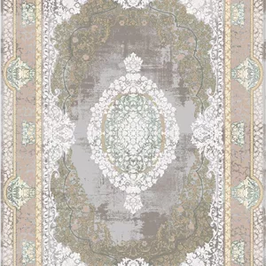 زیر سفره ای مخمل پورشه طرح کلاسیک بژ و سفید فرمهر کد tbt-f13823