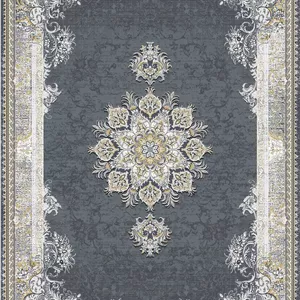 زیر سفره ای مخمل طرح دو لایه خاکستری فرمهر کد tbt-f13054