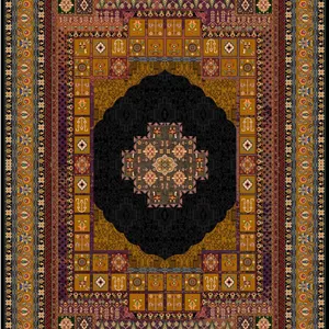 زیر سفره ای مخمل پورشه طرح سنتی قهوهای مشکی فرمهر کد tbt-f13833