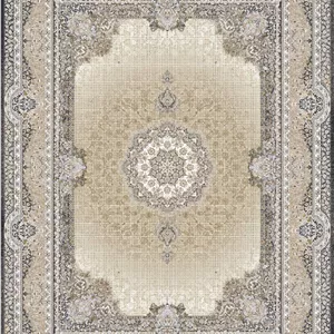 زیر سفره ای مخمل نقش مرکزی دو لایه بژ خاکستری کد tbt-f13052