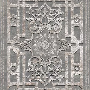 زیر سفره ای مخمل طرح هندسی خاکستری کد tbt-f13089