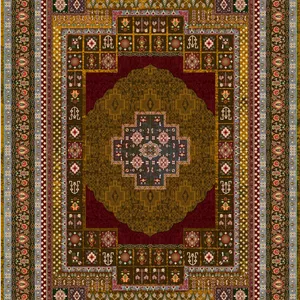 زیر سفره ای مخمل پورشه طرح سنتی قهوهای فرمهر کد tbt-f13836