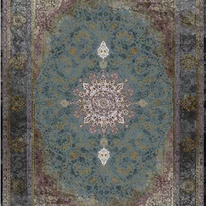 زیر سفره ای مخمل پورشه طرح سنتی خاکستری فرمهر کد tbt-f13028