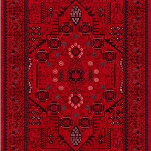 زیر سفره ای مخمل پورشه طرح سنتی زرشکی فرمهر کد tbt-f13852