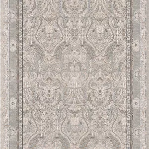 زیر سفره ای مخمل پورشه طرح گلدار خاکستری بژ فرمهر کد tbt-f13091