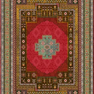 زیر سفره ای مخمل پورشه طرح سنتی چندرنگ فرمهر کد tbt-f13826