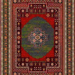 زیر سفره ای مخمل پورشه طرح سنتی قهوهای زرشکی فرمهر کد tbt-f13827