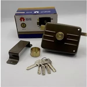 قفل درب حیاطی ایساتیس کلید کامپیوتری برنجی