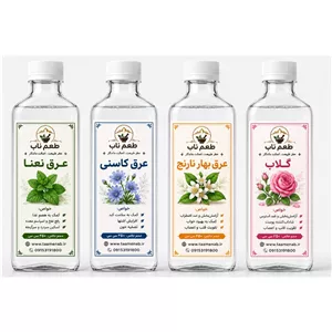 پک 4 عددی عرقیات محلی ( عرق نعنا ، کاسنی ، بهار نارنج و گلاب )