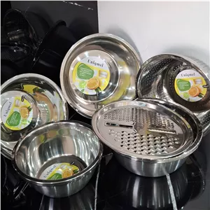 سرویس لگن استیل رنده دار 6 پارچه ضد زنگ ضخیم