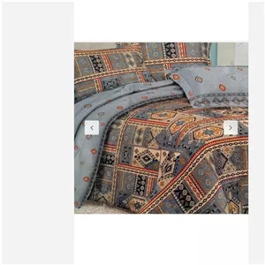 سرویس لحاف روتختی دونفره الیافی شش تکه گبه ابی 