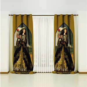 پنل دکور پرده طرح گلدخت چهره به راست علیبیگ