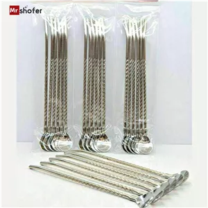 نی شربت استیل + پیچ فرچه دار وارداتی 6 عددی
