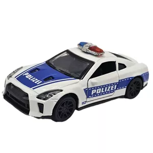 ماکت ماشین بازی ناب سل مدل پلیس نیسان GTR فلزی عقبکش کد Metal Pull-Back Police Nissan GTR
