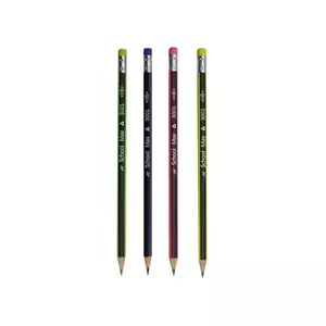 مداد مشکی ای اف اسکول مکس با درجه سختی HB مدل HB-3001 کد 007 بسته 4 عددی
