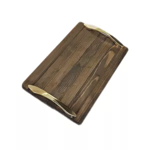 سینی دسته دار مدل روستیک سایز 22×36 سانتی متر