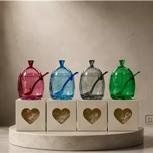 ظرف عسل کریستالی رنگی