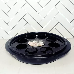 B622 سینی پذیرای گرد 9 حفره مشکی باران (8) ارسال نیمه رایگان