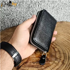 جاکارتی زیپدار چرم طبیعی گاوی مناسب آقایان و خانمها ابعاد 11 در 7 سانتیمتر (2)