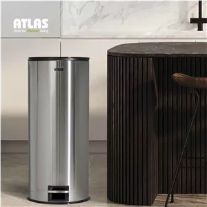 سطل پدالی استیل 15 لیتری درب آرام بند اطلس مدل هانیس کد 352