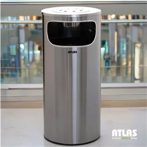 سطل استیل گرد جا سیگاری دار اطلس مدل هانیس
