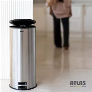 سطل پدالی استیل 20 لیتری درب آرام بند اطلس مدل هانیس کد 351
