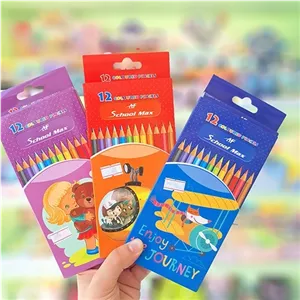 مدادرنگی 12رنگ جعبه مقوایی اسکول مکس