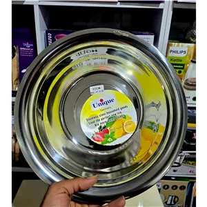 لگن استیل تک سایز 30 یونیک حک شده ضد زنگ و سیاه شدن
