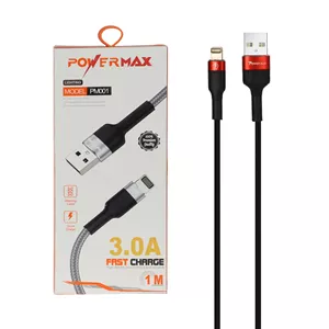 کابل شارژ فست آیفون Power Max مدل PM001 - مشکی قرمز