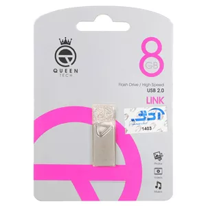 Queen LINK USB2.0 Flash Memory - 8GB (گارانتی مادام العمر شرکت آی تین) نقره ای