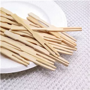 چنگال چوبی بامبو مزه خوری 100 عددی