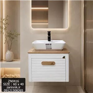 روشویی کابینتی طرح بامبو سفید چوبی کد ZN0416