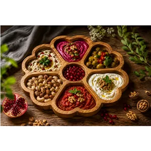 سینی مزه قلبی چوبی