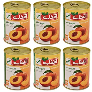 کمپوت هلو انتخاب - 380 گرم بسته 6 عددی