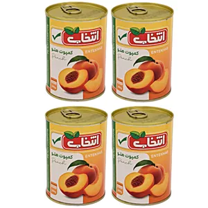 کمپوت هلو انتخاب - 380 گرم بسته 4 عددی