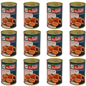 کمپوت زردآلو انتخاب - 400 گرم بسته 12 عددی