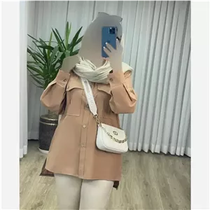 مانتو لنین دو جیب ستاره لنین نچرال شسته شده اعلا فری سایز