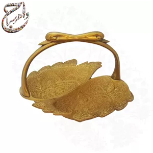 شکلات خوری برنجی دوقولو قلمزنی شده 