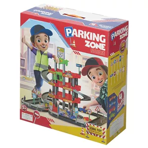 پارکینگ طبقاتی 4 طبقه ماشین بازی مدل Parking Zone همراه با 3 ماشین کوچک، بالابری، دو مسیر ورودی و خروجی و پمپ بنزین