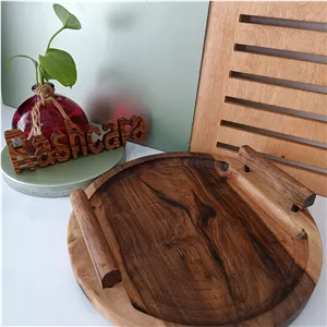 سینی چوبی سینی چوب گردو یک تیکه راشکارا
