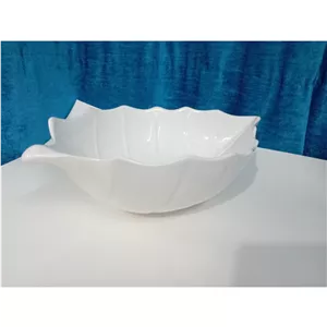 کاسه سرامیکی طرح برگ سفید