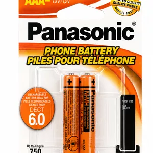 باتری تلفن بیسیم پاناسونیک Panasonic مدل HHR-4DPA2B ظرفیت 750mAh شارژی Ni-MH بسته 2 عددی