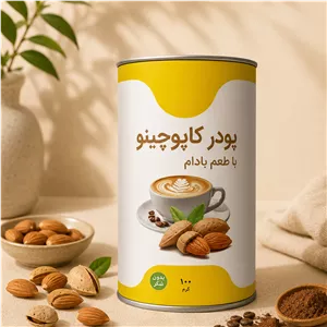 کاپوچینو کتوژنیک با پودر شیر بادام 100 گرمی بدون قند (خامهای و فوری)