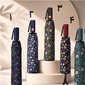 چتر 8 فنره تاشو گل ریز نیم اتومات