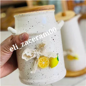 بانکه روغن جامد سرامیکی رستیک طرح لیمو برجسته یک کیلویی